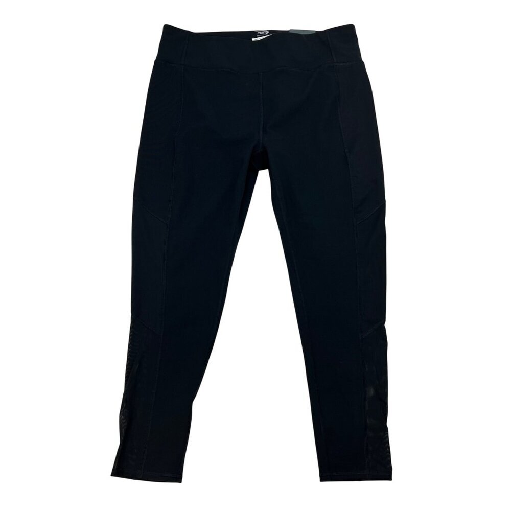 MTA Sport Womens 7/8 Leggings High Rise Black Size XL New